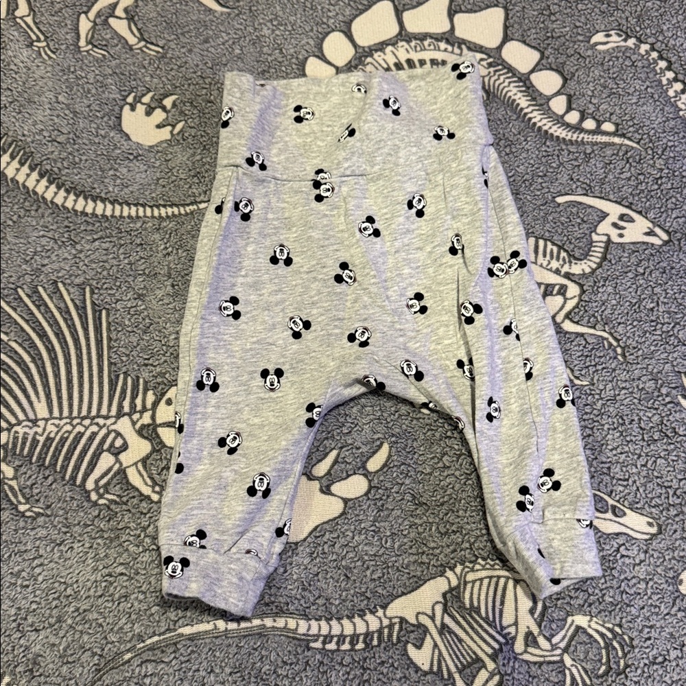 H&M Gray Kids Leggings with Black Mickey Print
